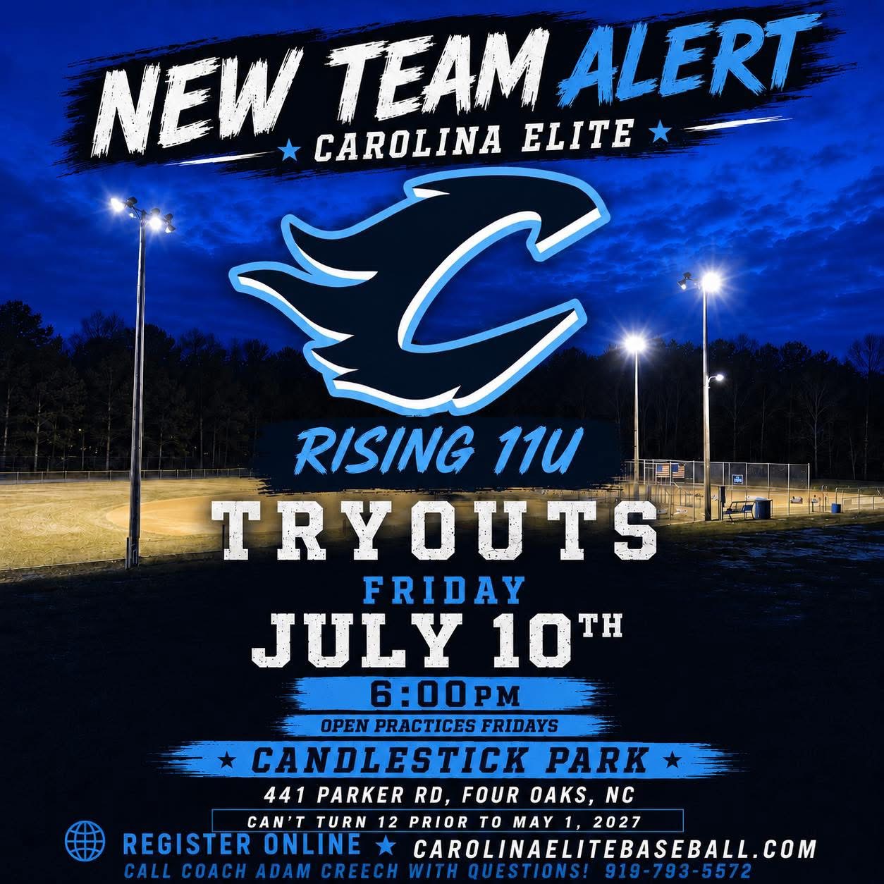 Carolina Elite tryout poster