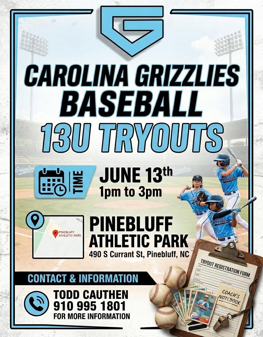 Carolina Grizzlies tryout poster